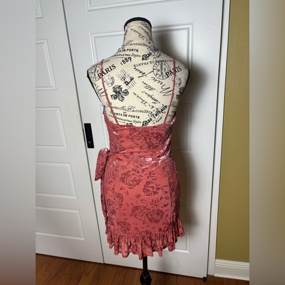 FREE PEOPLE INTIMATELY OLIVIA VELVET DRESS SIZE S Rose Burnout - Picture 5 of 6